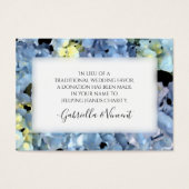 Blue Hydrangea Flowers Wedding Charity Kaart (Voorkant)