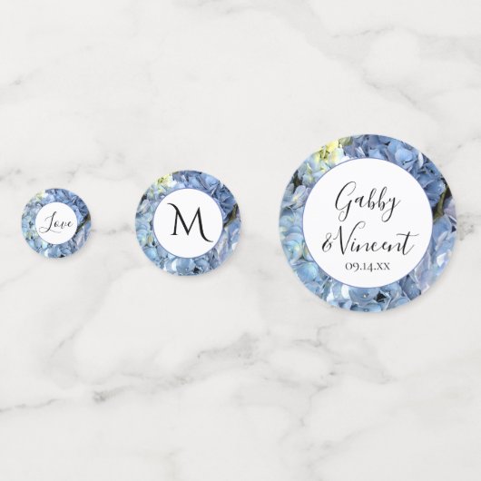 Blue Hydrangea Flowers Wedding Confetti (Voorkanten)