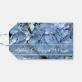 Blue Hydrangea Flowers Wedding Favor Labels Cadeaulabel (Achterkant Horizontaal)