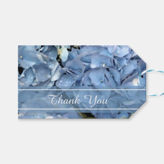 Blue Hydrangea Flowers Wedding Favor Labels Cadeaulabel (Voorkant (Horizontaal))