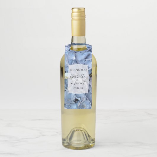 Blue Hydrangea Flowers Wedding Flessenhanger (Op fles)