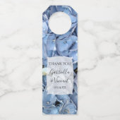 Blue Hydrangea Flowers Wedding Flessenhanger (Voorkant)