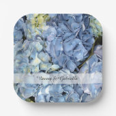 Blue Hydrangea Flowers Wedding Papieren Bordje (Voorkant)