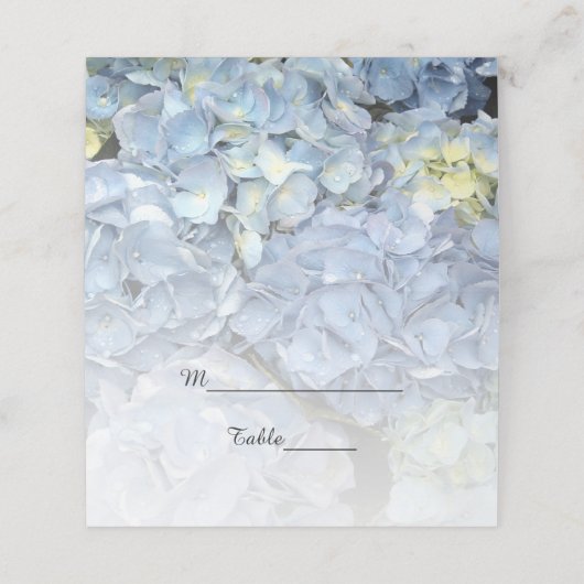 Blue Hydrangea Flowers Wedding Plaatskaartje (Buitenkant ongevouwen)