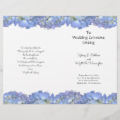 Blue Hydrangea Flowers Wedding Program Sjabloon (Voorkant)