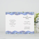 Blue Hydrangea Flowers Wedding Program Sjabloon (Staand voorkant)