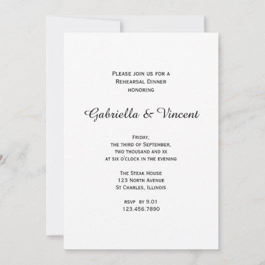 Blue Hydrangea Flowers Wedding Rehearsal Dinner Kaart (Achterkant)