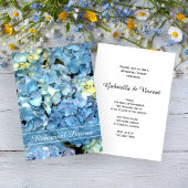 Blue Hydrangea Flowers Wedding Rehearsal Dinner Kaart
