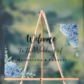 Blue Hydrangea flowers wedding welcome Acryl Bord (Neutraal)