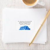 Blue Hydrangea Flowers Wide Adresetiketten Etiket (Insitu)
