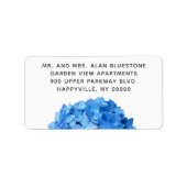 Blue Hydrangea Flowers Wide Adresetiketten Etiket (Voorkant)
