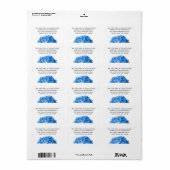 Blue Hydrangea Flowers Wide Adresetiketten Etiket (Full Sheet)