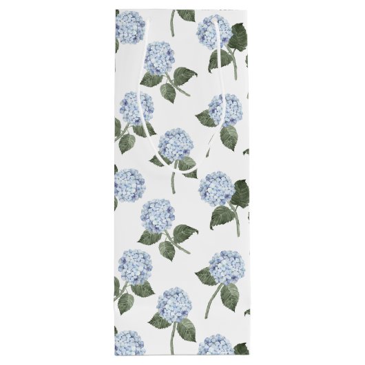 Blue Hydrangea Flowers Wijn Cadeautas (Achterkant)