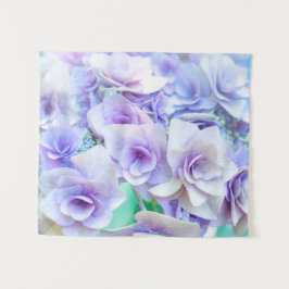 Blue hydrangea flowerss wandkleed