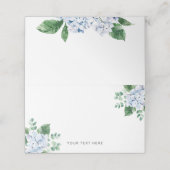 Blue Hydrangea Folded Place Card Escort Kaart Plaatskaartje (Buitenkant ongevouwen)