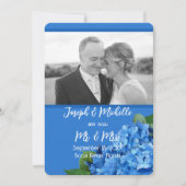 Blue Hydrangea foto bruiloft aankondiging (Voorkant)