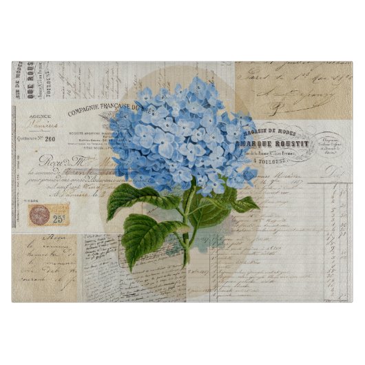Blue Hydrangea, Frans snijvlak Snijplank (Voorkant)
