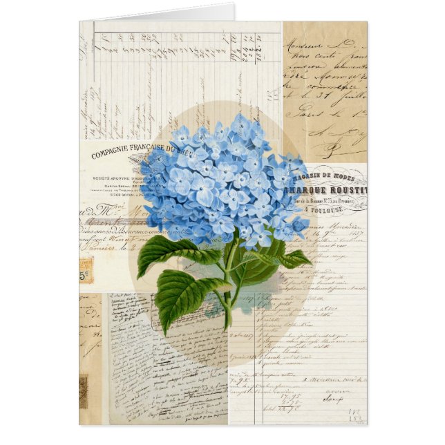  Blue Hydrangea Franse kaart (Voorkant)