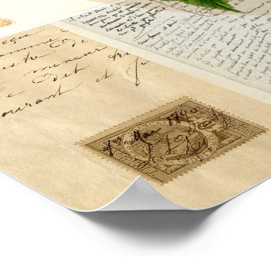  Blue Hydrangea French Ephemera Print Postr (Hoek)