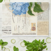 Blue Hydrangea French Ephemera Towel Theedoek (Gevouwen)