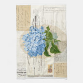 Blue Hydrangea French Ephemera Towel Theedoek (Verticaal)