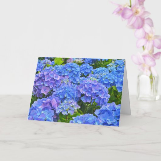 Blue Hydrangea Garden Art Note Kaart (Orchidee)