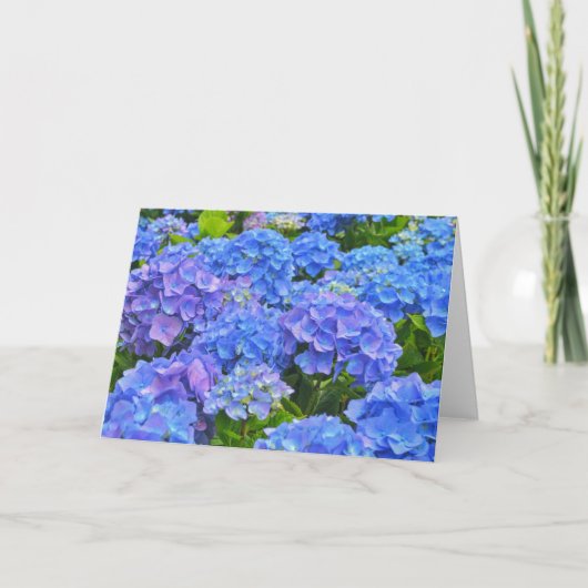 Blue Hydrangea Garden Art Note Kaart (Voorkant)