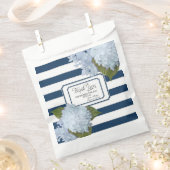 Blue Hydrangea Garden Floral Navy Wit Dank u Bedankzakje (Geknipt)