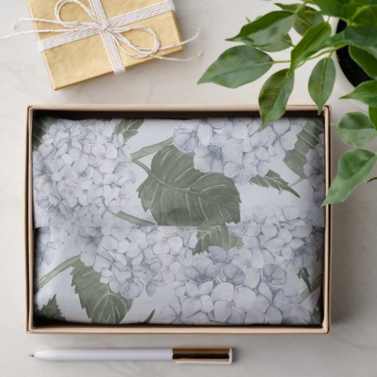 Blue Hydrangea Garden Floral Tissuepapier (Geschenk)