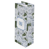 Blue Hydrangea Garden Floral  Wijn Cadeautas (Voorkant Gekanteld)