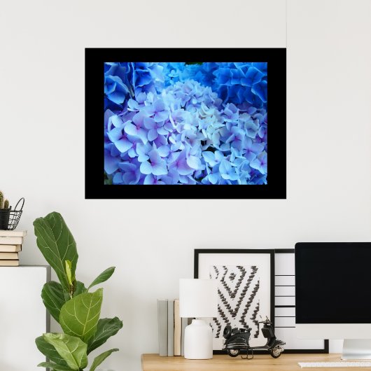 BLUE Hydrangea Garden Flowers art prints (Thuiskantoor)