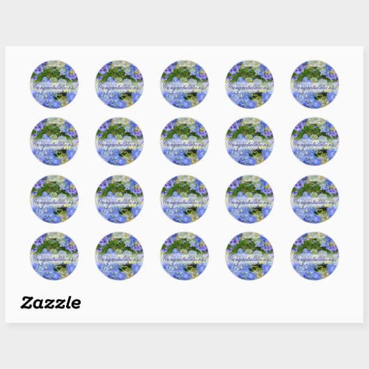 BLUE HYDRANGEA ~ Gefeliciteerd ~ Stickers (Vel)
