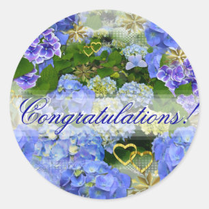 BLUE HYDRANGEA ~ Gefeliciteerd ~ Stickers