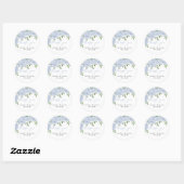 Blue Hydrangea Gepersonaliseerd bruiloft gunst Ronde Sticker (Vel)