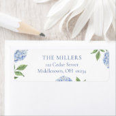 Blue Hydrangea gepersonaliseerd retouradres Etiket (Insitu)