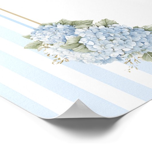Blue Hydrangea Gepersonaliseerd sign Poster (Hoek)