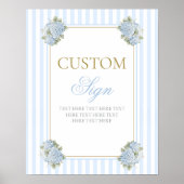Blue Hydrangea Gepersonaliseerd sign Poster (Voorkant)