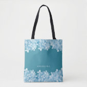 Blue Hydrangea Gepersonaliseerde bruidsmeisje Tote Bag (Voorkant)