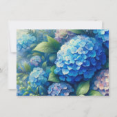 Blue Hydrangea gepersonaliseerde naam Notitiekaartje (Achterkant)