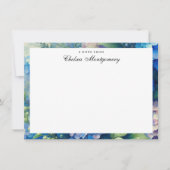 Blue Hydrangea gepersonaliseerde naam Notitiekaartje (Voorkant)