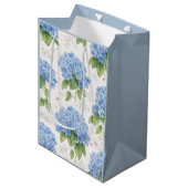Blue Hydrangea Gift Bag | Botanical Medium Cadeauzakje (Voorkant Gekanteld)