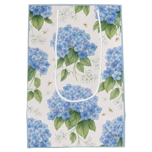 Blue Hydrangea Gift Bag | Botanical Medium Cadeauzakje (Achterkant)