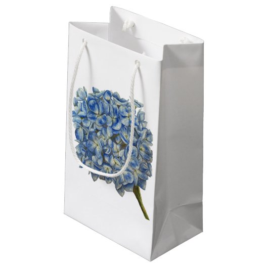 Blue Hydrangea Gift Bag Klein Cadeauzakje (Achterkant Gekanteld)