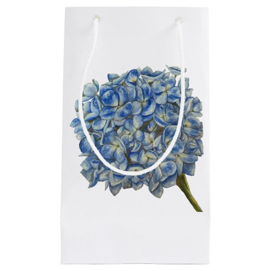 Blue Hydrangea Gift Bag Klein Cadeauzakje (Voorkant)