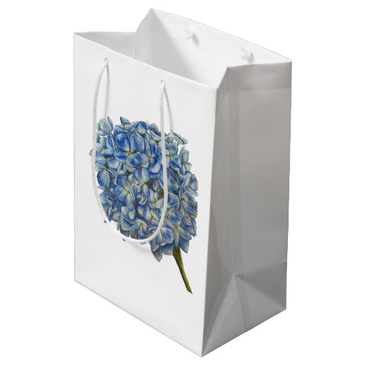 Blue Hydrangea Gift Bag Medium Cadeauzakje (Achterkant Gekanteld)