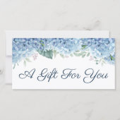Blue hydrangea gift certificate (Voorkant)