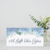 Blue hydrangea gift certificate (Staand voorkant)
