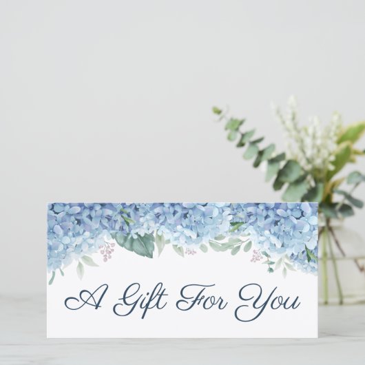 Blue hydrangea gift certificate (Staand voorkant)