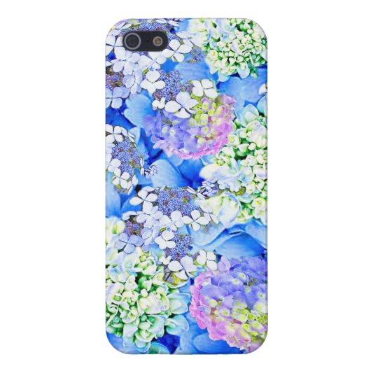Blue Hydrangea Glossy iPhone Case Hoesje (Achterkant)