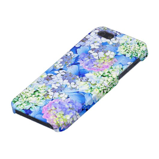 Blue Hydrangea Glossy iPhone Case Hoesje (Onderkant)